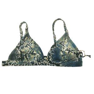 Shade And Shore Women's Size Small 4-6 Triangle Bikini Swim Top Snake Print New